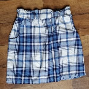 Kensie Girl Blue & White Plaid Skirt Size 10